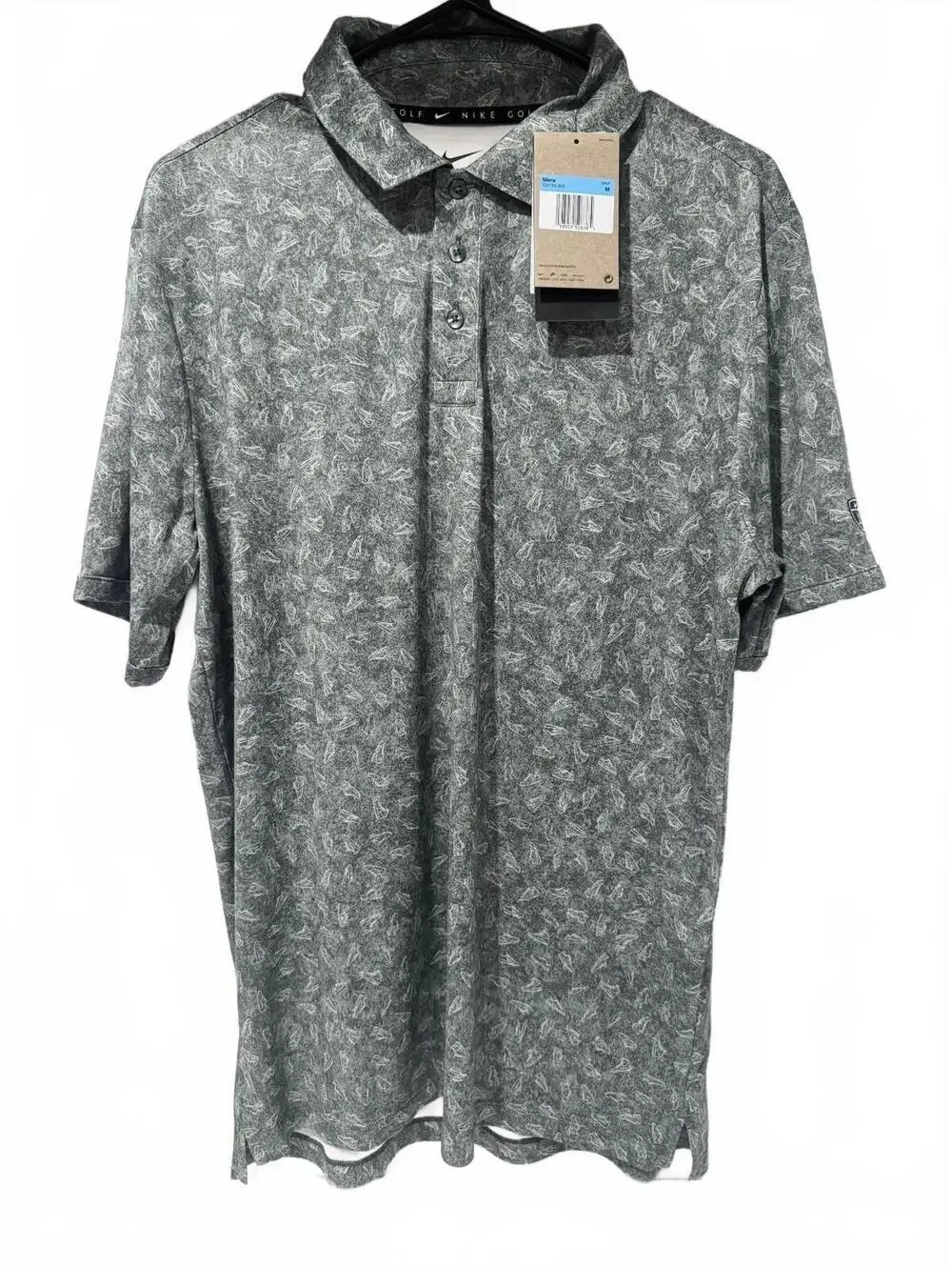 Nike Golf Dri-FIT Golf Shoe Print Polo - NWT - Men’s Medium - Green/Gray